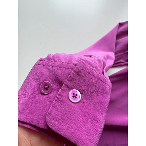 EQUIPMENT Slim Signature Purple 100% Silk Crepe Button Up Shirt, Size S - Picture 6 of 16